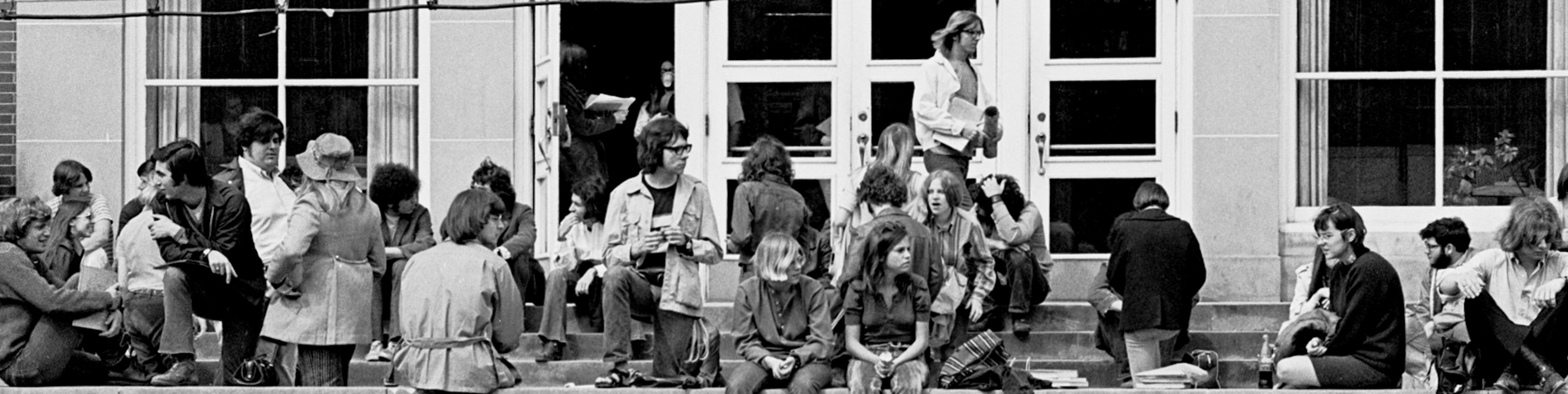 students on Baker Wall -vintage - retro